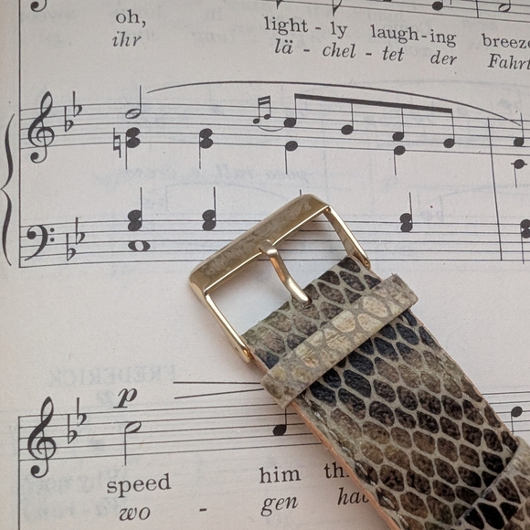 Jules And James gold Watch with Snake Print Strap - Picture 7 of 13